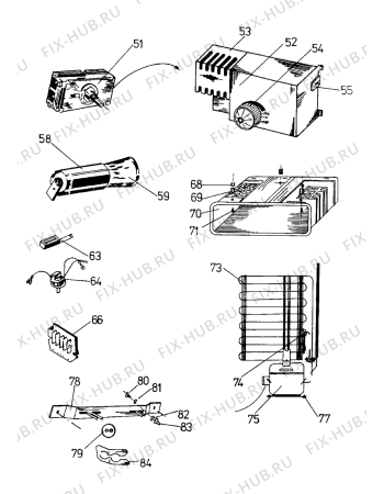 Взрыв-схема холодильника Acec T1751 - Схема узла Cooling system 017